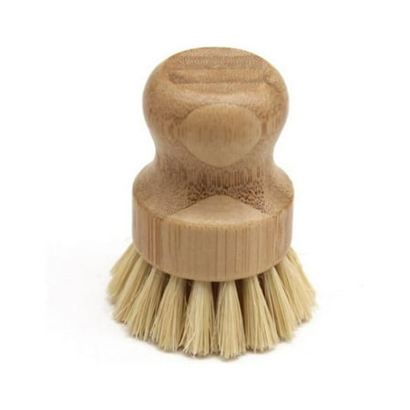 

Sink Stove Washing Brush Wooden Bamboo Round Pot Dish Bowl Kitchen Cleaning Tool Round Handle Convenient Cleaning Tools