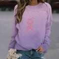 thumbnail image 2 of Jinhomg Breast Cancer Awareness Sweatshirt for Women Trendy Pink Ribbon Gradient Sweatshirts Fall Cozy Long Sleeve Crewneck Tshirts Purple L, 2 of 4