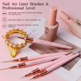 thumbnail image 4 of Pinceles delineadores para nail art Lykjdnz, 5 piezas, rosa, 7-25 mm, 4 of 6