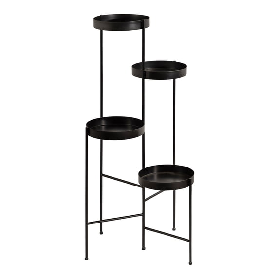 Kate and Laurel Finn Metal Multi Level Plant Stand, Black 10x11x44