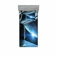 thumbnail image 2 of Outer Space Bedding Set with Sheet & Covers, Interstellar Airlock Shuttle Runway Gate Journey to the Stars Invasion View, Printed Bedroom Decor 2 Shams, 4 Sizes, Blue Grey, by Ambesonne, 2 of 3