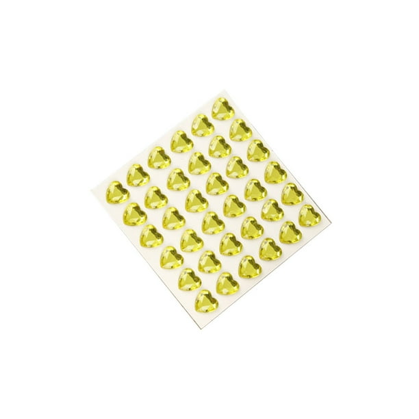 Inteprter 10 hojas de pegatinas de diamantes de imitación, decoraciones, calcomanías acrílicas, manualidades tridimensionales, pegatinas para uñas, Artesanía Amarillo Inteprter HA062096-11B
