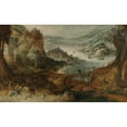 thumbnail image 3 of Joos de Momper the Younger 24x16 Black Modern Framed Museum Art Print Titled - River Landscape with Boar Hunt (C. 1590 - C. 1635), 3 of 5