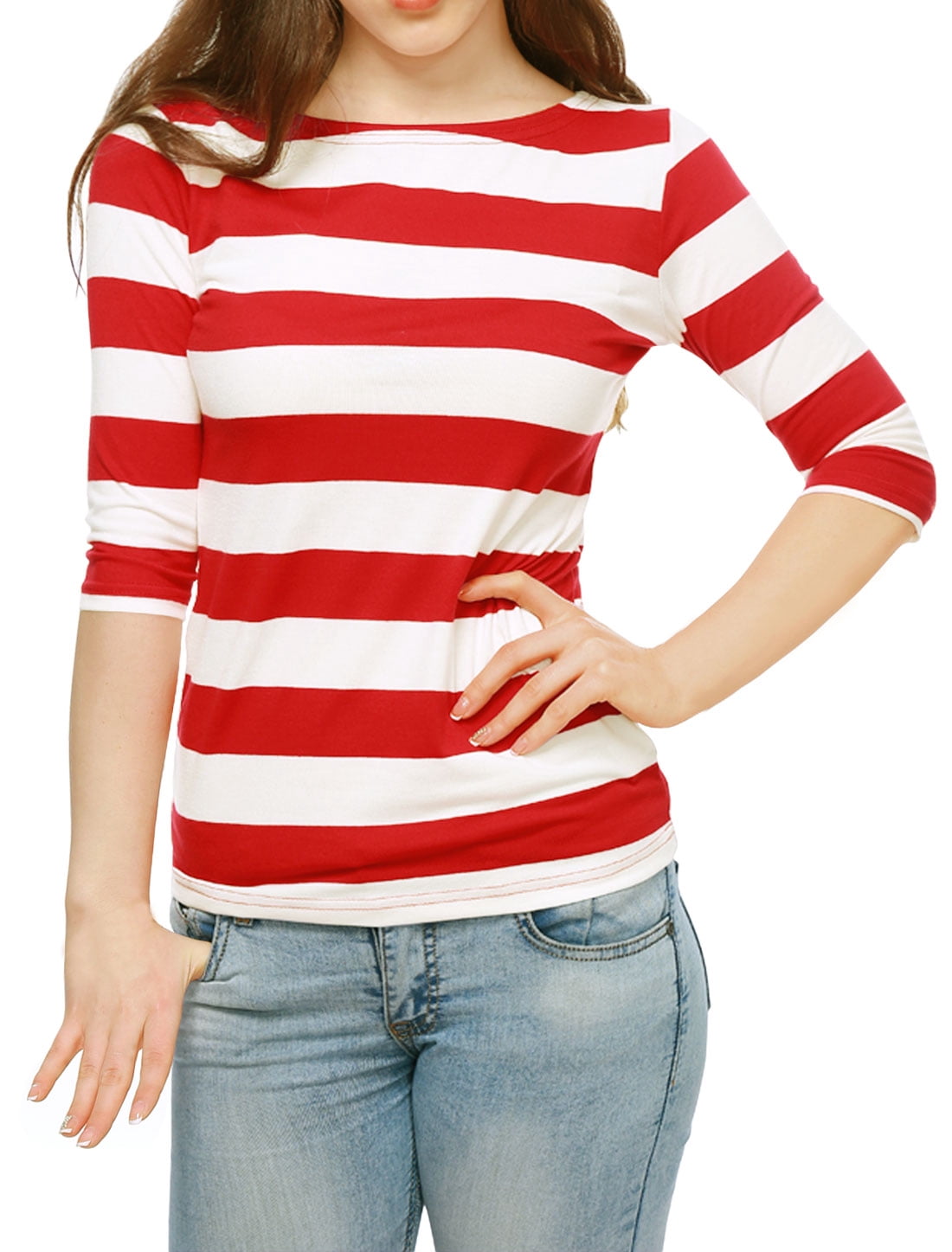 DARING DIVA Women's Halloween Costume Boat Neck Top T-Shirts 2XL Red