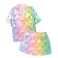 thumbnail image 4 of Luvoko Pyjamas pour Enfants Mode Imprimée Bouton Bas Col Rabattu Manches Courtes Ensemble de Pyjamas Shorts Bébé Corail Peignoir pour Enfants Fille Chaud Robe d'Hiver Chemises pour Tout-Petits Filles 4t Robe pour Enfants Tout-Petits, 4 of 4