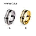 thumbnail image 3 of Anillo de titanio Qarigey Joyería Moda Carburo Boda Dorado 8 # Type3 NO3, 3 of 6