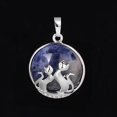 thumbnail image 1 of Pendentif Chat pour Collier Pierre Naturelle Perles Rondes Plates Pendentif Cœur d'Amour Femmes, 1 of 6
