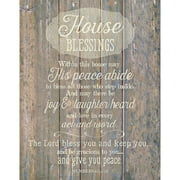House Blessing Wood Plaque Inspiring Quotes 11.75" x 15" - Classy Vertical Frame Wall Decoration | Keyhole for hanging | Within this house may His peace abide, to bless all those who step inside