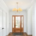 thumbnail image 7 of KCO Lighting 5 Light Boho Rattan Chandelier Farmhouse Antique Brass Chandelier Modern Gold Hanging Light, 7 of 7