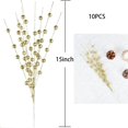 thumbnail image 2 of Christmas Berries Branches Christmas Decorations 10 Pcs Artificial Flowers Berries Flower for Christmas DIY Floral Home Party Decoration,Gold, 2 of 6