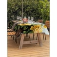 thumbnail image 3 of Outdoor Tablecloth with Umbrella Hole for Patio/Picnic/Party/Camping, Spring Floral Waterproof Table Cloth Rectangle Table Cover Washable, Yellow Roses Leaves Pastoral Botanical Farmhouse (52"x 70"), 3 of 8