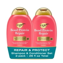 OGX Repair Protect Bond Protein Repair Shampoo Conditioner, 13 fl. Oz, (Pack of 2)