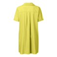 thumbnail image 6 of CIENVNSTG Women Summer Dress Short Sleeve Knee Length T Shirt Dress Blouse Solid V Neck Casual Dresses Yellow XL, 6 of 6