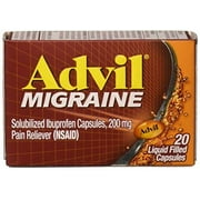 Advil Migraine Liquid Filled Capsules 20ct 200mg Advanced Medicine For Pain (Pack of 2)