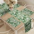 thumbnail image 2 of Ambesonne Hawaiian Colors Table Runner & Placemats, Different Leaves, Placemat 4 pcs + Runner 16"x72", Green and Coconut, 2 of 2