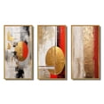 thumbnail image 2 of Designart "Redemption under the Full Moon Gold and Red Abstract II" Abstract Painting Framed Wall Art Set Of 3 - Gold Modern Frame Canvas Set For Living Room Decor, 2 of 6