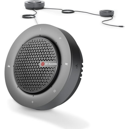 Conference Speakerphone, USB & Bluetooth Speakerphone with 4 Mics, Connect up to 9 Speakerphones in Daisy Chain, AI Noise Cancellation, Compatible with Zoom,Teams,Skype, for Medium/Large Meeting Room