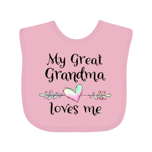 Inktastic My Great Grandma Loves Me Heart Great Grandchild Boys or Girls Baby Bib