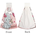 thumbnail image 3 of Hanging Towels 2 Pcs, Dish Towels Cute Elephant Greeting Absorbent Hand Towels with Hanging Loop Washcloth for Bathroom Kitchen, 3 of 6