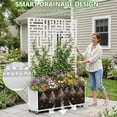 thumbnail image 2 of FOOWIN 71'' H Metal Planter with Trellis  and Wheels , Outdoor Raised Garden Bed for Climbing Plants, Trellis Planter Box with Drainage Hole,  White, 2 of 10