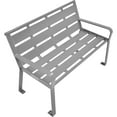 thumbnail image 7 of Global Industrial 4' Horizontal Steel Slat Outdoor Park Bench with Back, Gray, 7 of 7