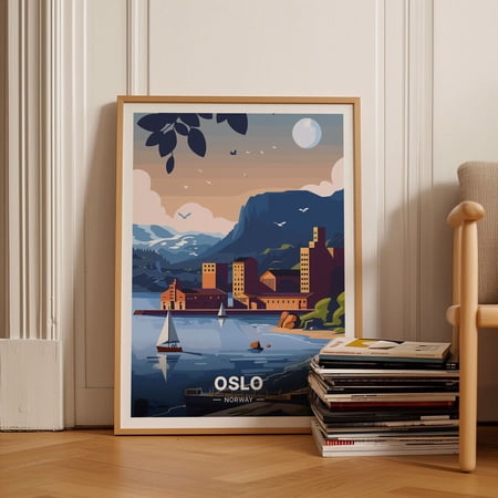 Oslo Cityscape Norway Travel Wall Decor, Unframed Paper Poster 8x10in