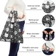 thumbnail image 5 of 5 Pack Foldable Shopping Bag,Bat Silhouette Halloween Pattern Reusable Grocery Bags with Pockets,Large Reusable Tote Bags with Handles Waterproof & Lightweight, 5 of 6