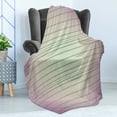 thumbnail image 4 of Minimalist Soft Flannel Fleece Blanket, Nostalgic Inspired Soft Toned Horizontal Bands Stripes Image Print, Cozy Plush for Indoor and Outdoor Use, 50" x 60", Pale Yellow Dried Rose, by Ambesonne, 4 of 5