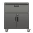 thumbnail image 3 of Hassch Metal Storage Cabinet with Lock and Wheels, Rolling Tool Cabinet with Adjustable Shelf, Garage Cabinet with Drawer and 2 Doors for Basement, Repaired Shop, Easy Assembly, Black, 3 of 9