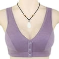 thumbnail image 1 of CHUANK Front Closure Bras for Women Plus Size Wireless Padded Plus Size Wire Free Bras Beige 4XL, 1 of 4