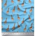 thumbnail image 1 of Soimoi Blue Rayon Fabric Dot & Giraffe Animal Print Fabric by The Yard 56 Inch Wide, 1 of 1