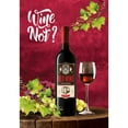 thumbnail image 2 of America Forever Wine Not? Garden Flag 12.5 x 18 inches Red Wine Bottle Grapes Vines Fruit Double Sided Summer Drinking Seasonal Yard Outdoor Decorative Happy Hour Garden Flag, 2 of 5
