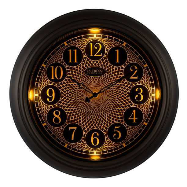 La Crosse Clock 403-3246BR 18 Inch Indoor/Outdoor Lux Lighted Dial Wall