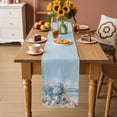 thumbnail image 3 of Hydrangeas Flowers Table Runner, Coastal Seaside Starfish Summer Washable Cotton Linen Table Runners 120 Inches Long, Dresser Scarf Runner for Dining/Living Room/Kitchen/Square Tables 13''x120'', 3 of 8