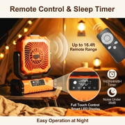 WLRETMCI Portable Camping Fan Rechargeable Battery Operated Fan with Light and Mist 20000mAh Outdoor Fan for Tent Travel Emergency