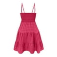 thumbnail image 6 of SnnmBlm Women's Sundress Smock Cami Mini Dress Sleeveless Swing A Line Short Dresses Casual Cute Summer Dresses Hot Pink M, 6 of 7