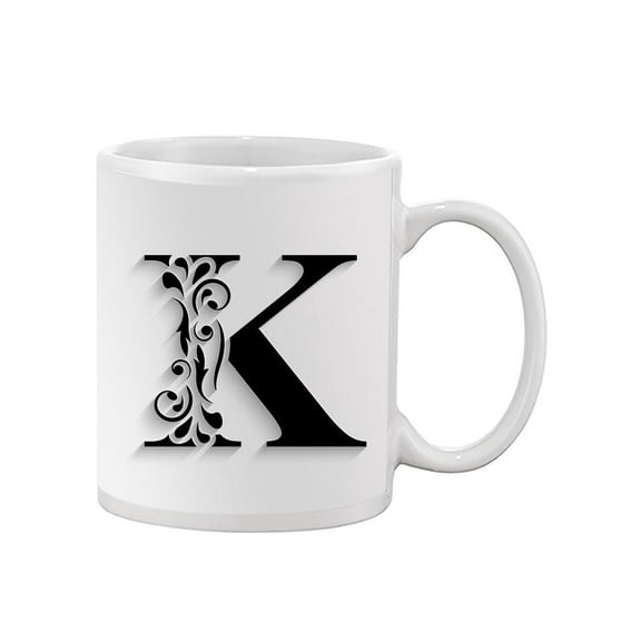 Floral Letter K Design Mug Unisex's -Image by Shutterstock