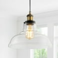 thumbnail image 5 of JONATHAN Y Litchfield 11" Farmhouse Metal/Glass LED Pendant, Brass Gold, 5 of 8