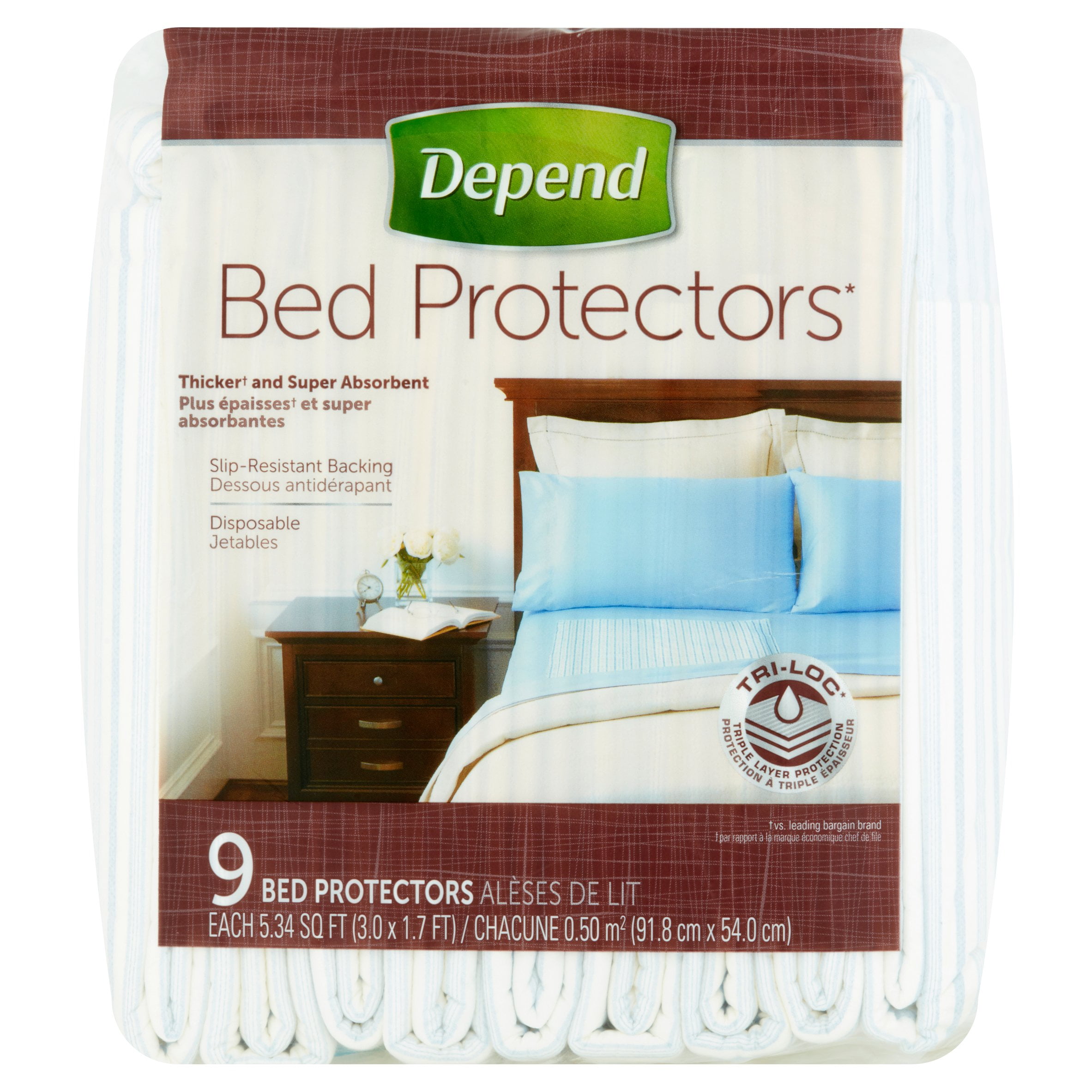Depend Incontinence Bed Protectors, Disposable Underpads, Overnight