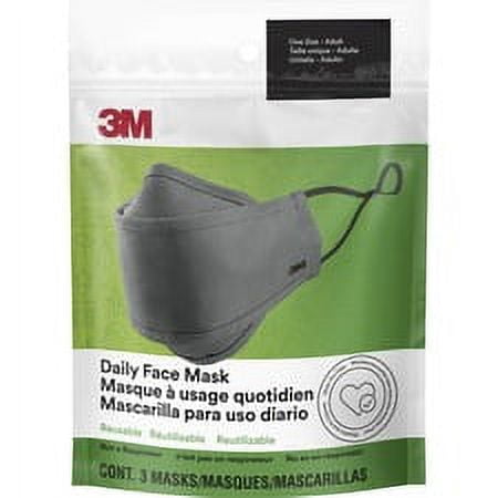 3M Daily Face Masks - Recommended for: Face, Indoor, Outdoor, Office, Transportation - Reusable, 2-ply, Lightweight, Breathable, Adjustable, Elastic Loop, Nose Clip, Comfortable, W | Bundle of 5