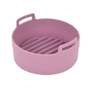 JNE Reusable Heat Resistant Food Safe Silicone Bowl/Pot for Air Fryer and Microwave (PINK 6.3in)
