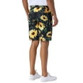 thumbnail image 3 of INSPIRE CHIC Floral Printed Shorts for Men's Flat Front Button Down Zipper Business Flower Pattern Shorts 30 Black, 3 of 5