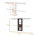 Metal WalkIn Closet Organizer Kit with Expandable Rod, Adjustable Shelves & Storage Rack, Brown