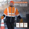 thumbnail image 5 of RefrigiWear HiVis Insulated Softshell Jacket - High-Visibility, Warm Work Coat, Water-Repellent, Windproof, Reflective Safety Gear, 5 of 8