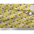 thumbnail image 2 of Soimoi Modal Satin Fabric Puppy Face Dog Print Sewing Fabric Yard 42 Inch Wide, 2 of 3