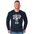 thumbnail image 5 of Business Smurf Cartoon Cool Boss Drip Long Sleeve TShirt Men Women Brisco Brands X, 5 of 6