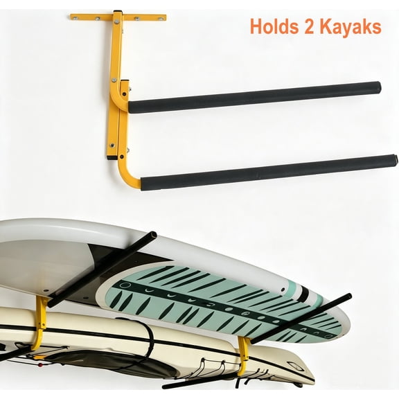 Elleree Adjustable Kayak Storage Racks for Garage,Ceiling/Under Deck Hanger for 2 Kayaks Canoe Surfboard and SUPs