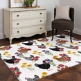 thumbnail image 3 of 3'x5' Area Rugs, Farmhouse Rooster Indoor Outdoor Area Rug for Living Room Bedroom, Country Watercolor Flowers Wood Grain Washable Bathroom Rugs Kitchen Floor Carpet Mats Home Decor Aesthetic, 3 of 8