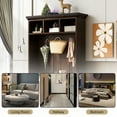 thumbnail image 5 of Aukfa 3-in-1 Hall Tree with 3 Hooks & Storage&nbsp;Bench for Entryway Hallway, Tiger, 5 of 8