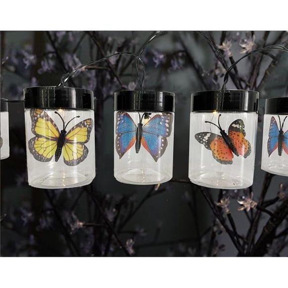 Crosslight IDS160246-W Butterfly Jar Solar String Lights